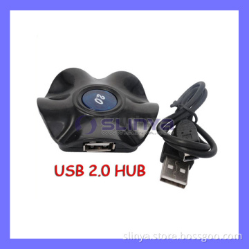 Black USB 2.0 UFO Shape Hi-Speed 480Mbps 4 Port Hub (AH-1014)
